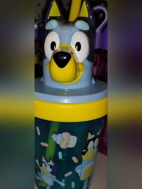 Bluey Light Blue Character Straw Cup